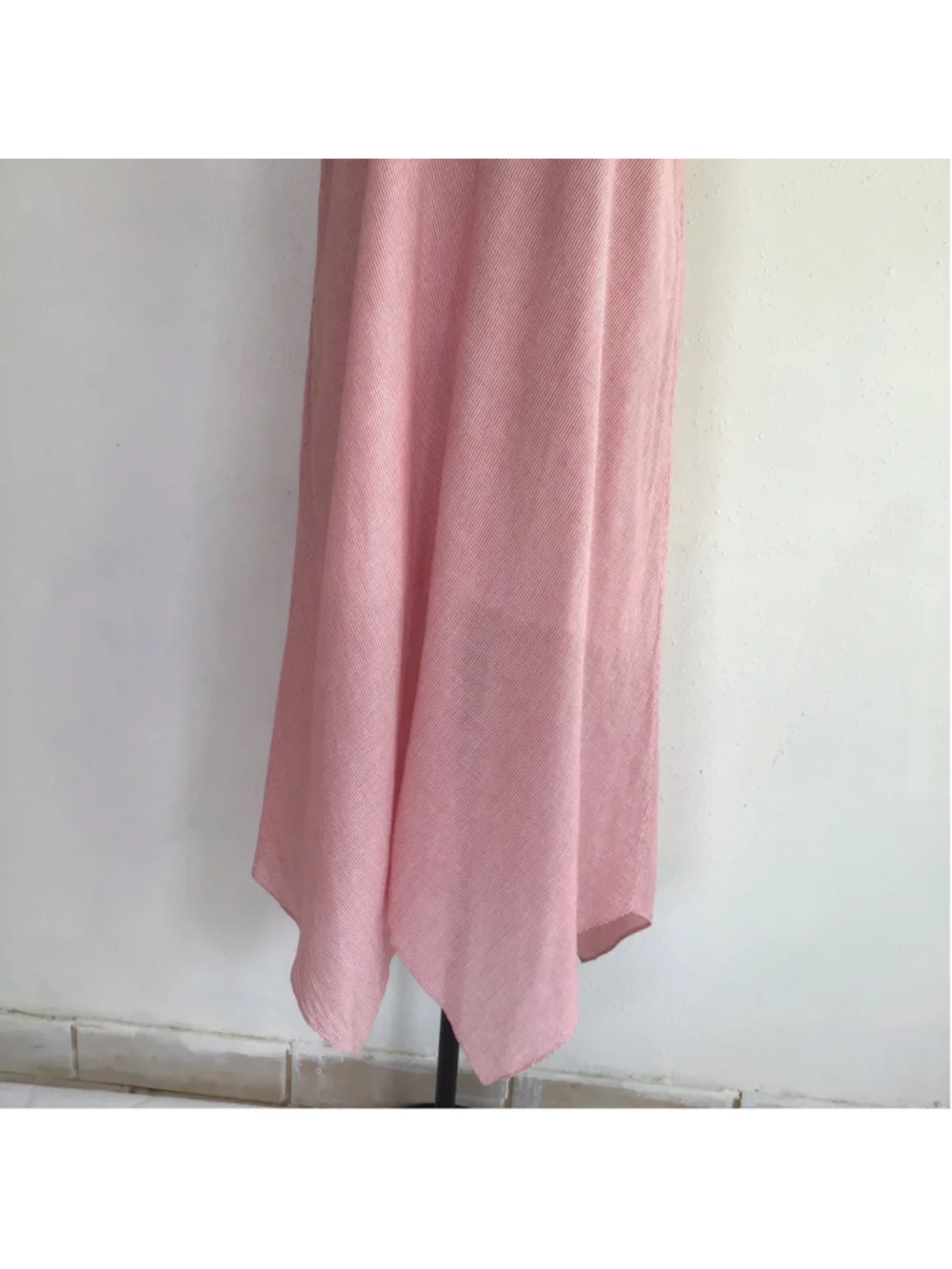 Cremieux Women Elegant Pink and White Striped Spagetti Straps Maxi Dress M